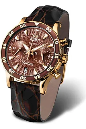 Vostok Damen Analog Chronograph Uhr mit Leder Armband 515B569