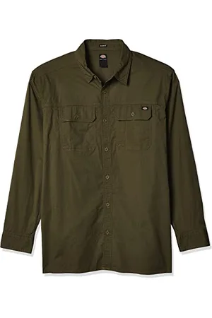 Dickies Herren Flex Denim Long Sleeve Shirt Hemd mit Button-Down-Kragen, , L