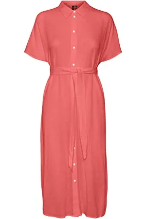 VERO MODA Damen Vmmenny Calf Shirt Dress WVN Ga Kleid, , S EU