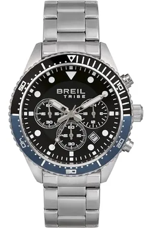 Breil Uhr Herren SAIL Ziffernblatt SCHWARZ Bewegung Chrono Quartz e Bracelet Stahl Silber EW0583