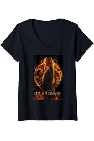 Game of Thrones House of the Dragon Rhaenys Poster T-Shirt mit V-Ausschnitt