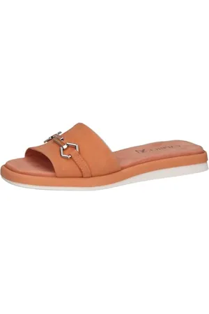 CAPRICE Damen Pantolette 9-27207-42 – Flache Sandale In G-Weite, Mit MEMOTION Fußbett Aus Leder