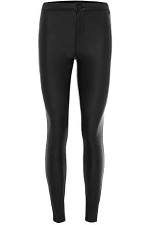 Noisy May NOS DE Damen NMELLA SUPER HW Coated Pants NOOS Hose, (Black Black), XL/30