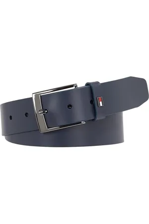 Tommy Hilfiger Herren Gürtel Adan Leather 3.5 Ledergürtel, Mehrfarbig (Space Blue), 80