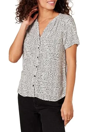 Amazon Damen Kurzärmlige Webbluse Mit Lockerer Passform, , S