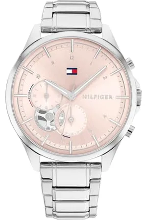 Tommy Hilfiger Multi Zifferblatt Quarz Uhr für Damen mit Silbernes Edelstahlarmband - 1782414
