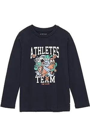 TOM TAILOR Jungen 1037516 Langarmshirt mit Print, 10668-sky Captain Blue, 104/110