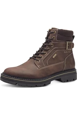 QS by s.Oliver Herren Stiefel zum Schnüren Wasserabweisend Vegan, Braun (Dark Brown), 43 EU