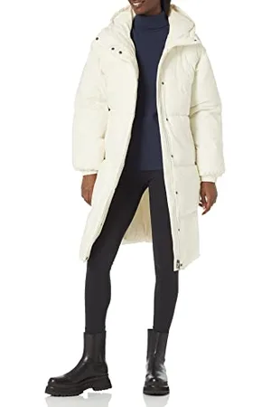Amazon Damen Lange Oversize-Daunenjacke mit Kapuze (in Übergröße erhältlich), , 6XL Große Größen