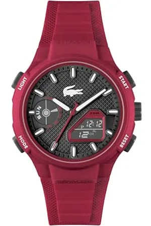 Lacoste Analoge-Digitale Multifunktions-Quarzuhr für Herren Kollektion LC33 mit Rotes Silikonarmband - 2011368