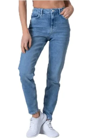 Pieces® Damen Pcleah Mom Hw ANK Lb110-ba/NOOS Slim Jeans, Blau (Hellblau Denim), S