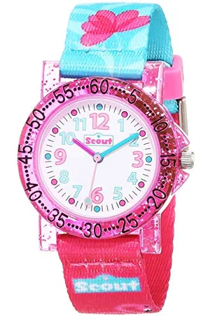 Scout Uhren Mädchen Analog Quarz Uhr mit Textilband Armband 1