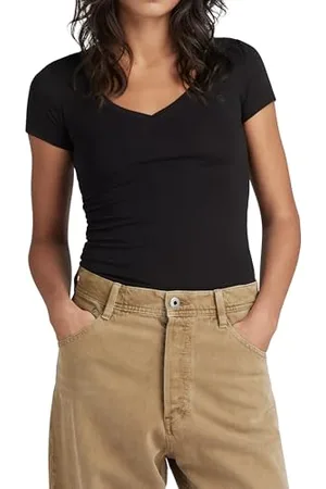 G-Star RAW Damen Basic V-Neck Cap Sleeve T-Shirt