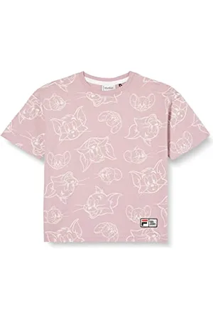Fila Unisex Kinder Tver Tee T-Shirt, Mauve Shadow/Egret Tom & Jerry AOP, 86/92