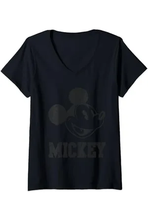 Disney Damen Mickey Mouse Laces T-Shirt mit V-Ausschnitt