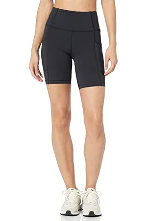 Amazon Damen 18 cm Active Sculpt Radlerhose mit hohem Bund und Taschen, , M