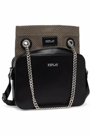 Replay Damen Schultertasche mit Ketten-Detail, (Schwarz), Onesize
