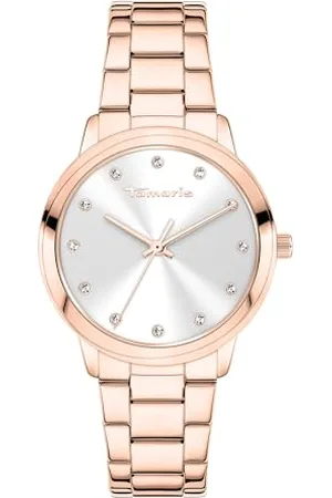 Tamaris Damen Analog Quarz Uhr mit Edelstahl Armband TT-0155-MQ
