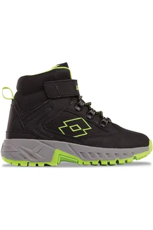 Lotto WOODLARK MID K Halblange Stiefel, Black/FR.Green, 38 EU