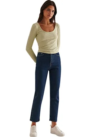 NA-KD Damen Ribbed Round Neck Top Trägershirt/Cami Shirt, , XXL