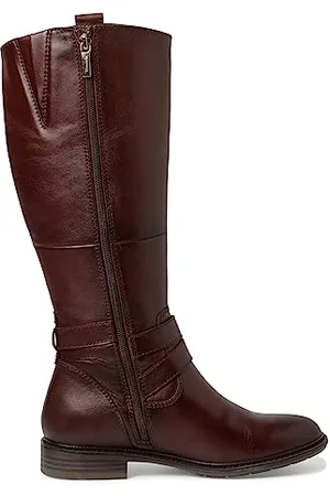 Tamaris COMFORT Damen Hohe Stiefel ohne Absatz aus Leder Elegant Comfort Fit, Braun , 38 EU