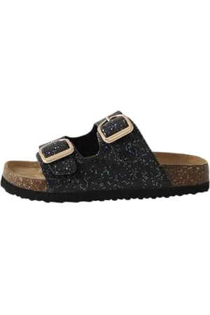 NAME IT Jungen Mädchen NKFFLORA NOOS Sandal, Black/Print:Glitter, 28 EU