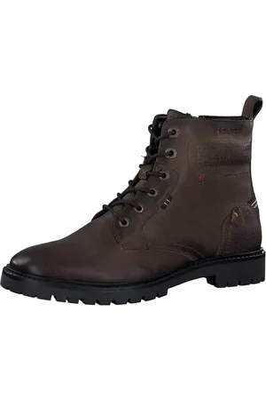 QS by s.Oliver Herren Stiefel zum Schnüren aus Leder Winter, Braun (Brown), 42 EU