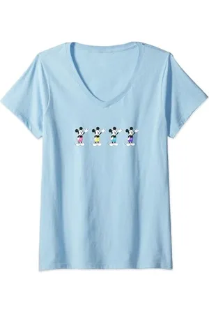 Disney Mickey And Friends Mickey Mouse Neon Line Up T-Shirt mit V-Ausschnitt