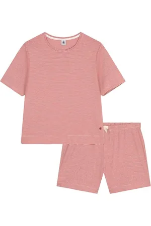 Petit Bateau Mädchen Pyjacourt Pyjhurt, Rot/Weiß, 20A+ / XL