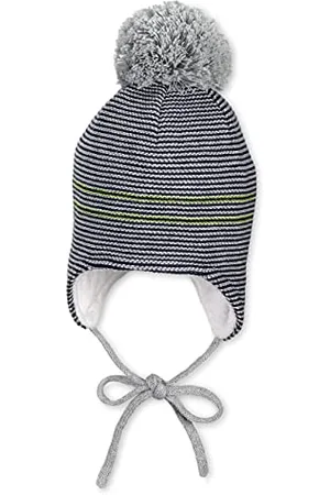 Sterntaler Baby-Mädchen Strickmütze Ringeli Mütze, Silber Mel, 39