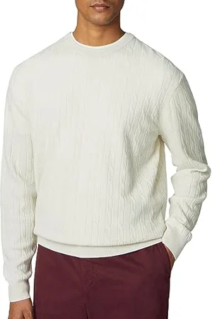 Hackett Herren Lambwool Cable Crew Pullover, , Large