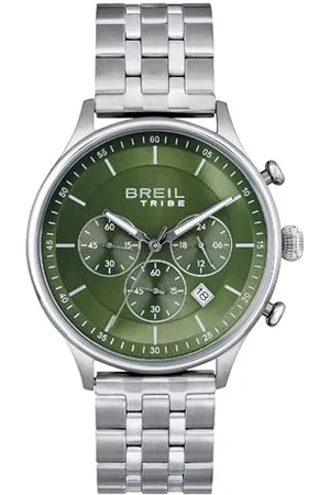 Breil Uhr Herren Classy Ziffernblatt GRAU Bewegung Chrono Quartz e Bracelet Stahl Silber EW0498