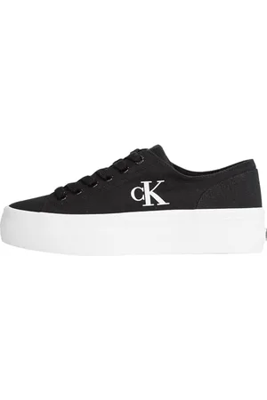Calvin Klein Damen Vulcanized Sneaker Flatform Low Top, Schwarz (Black/Bright White), 40