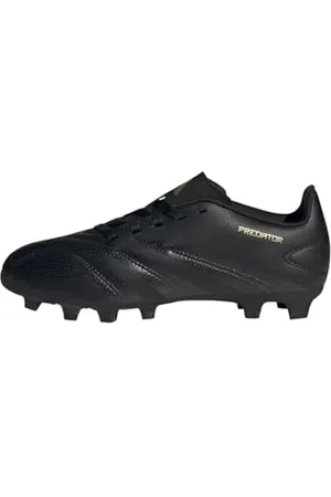 adidas Predator Club J Football Boots Flexible Ground Fußballschuhe, Core Black/Carbon/Gold Metallic, 28.5 EU