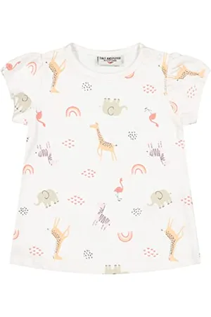 Salt & Pepper Baby-Mädchen Girls S/S Animal AOP T-Shirt, White, Normal