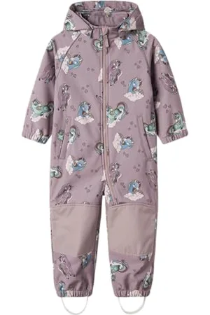 NAME IT Mädchen NMFALFA08 Softshell Suit AOP1 FO NOOS Regenanzug, , 86