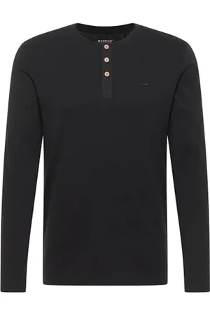 Mustang Herren Langarmshirt ARMINTO - Slim Fit S - 6XL Blau Schwarz Baumwolle, Größe:3XL, Farbe: