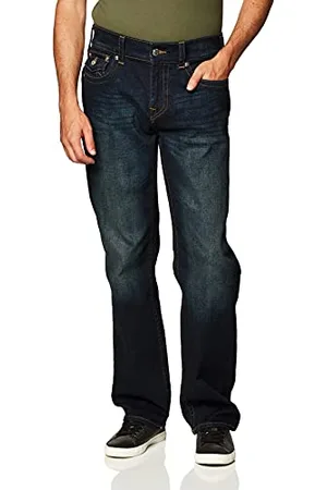 True Religion Herren Ricky Straight Leg with Back Flap Pockets Jeans, , 34W / 32L