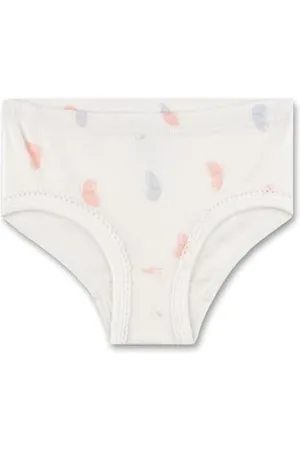 Sanetta Mädchen-Jazzpant Beige | Hochwertige und nachhaltige Unterhose für Mädchen aus Bio-Baumwolle. Unterhose mit Softbund und Schmetterlingsprint | Unterwäsche für Mädchen