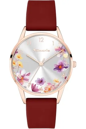 Tamaris Damen Analog Quarz Uhr mit Silikon Armband TT-0191-PQ
