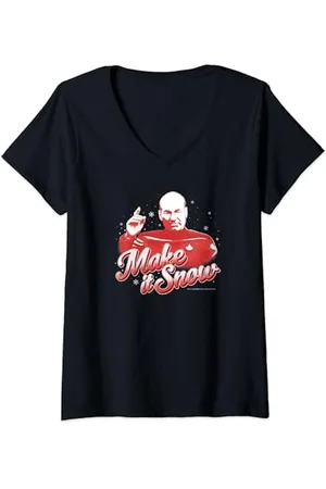 Star Trek : The Next Generation Christmas Picard Make It Snow T-Shirt mit V-Ausschnitt