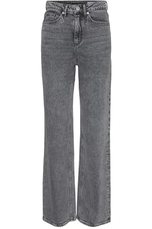 VERO MODA Damen VMMAYRA MR Wide Ankle Cotton Pant NOOS Jeans, Black, MW / 32L