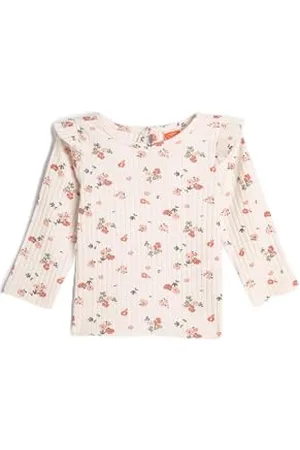 Koton Babygirl T-Shirt Long Sleeve Frill Detailed Floral Ribbed
