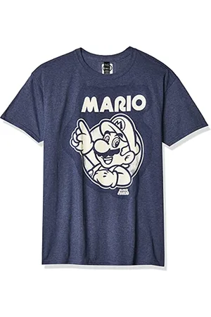 Nintendo Herren So Mario T-Shirt, Marineblau, meliert, 4X-Groß