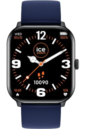 Ice-Watch ICE smart Black navy - Schwarze Smartwatch für Herren/Unisex mit Silikonarmband - 021410 (1,85")