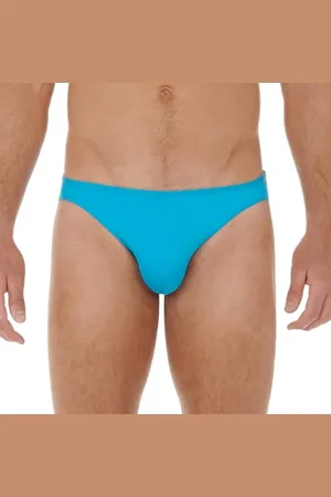 Hom Herren Micro Plumes Slip, Turquoise, S