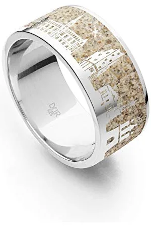 DUR Schmuck Unisex Ring HAMBURG II Strandsand, Silber 925/- rhodiniert (R4996) (58 (18.5))