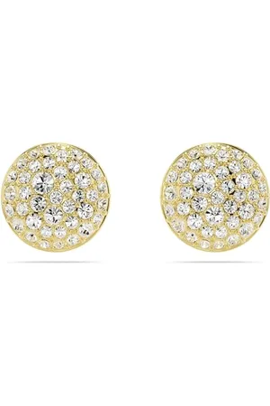 Swarovski Meteora Ohrstecker, Weiße, Vergoldete Ohrringe mit Strahlenden Kristallen