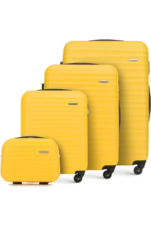 Wittchen Reisekoffer 4er Koffer-Set Rollkoffer Trolley Handgepäck Gepäck Reisekoffer Set Hartschale aus ABS mit 4 Spinner-Rollen Zahlenschloss Teleskopgriff Groove Line