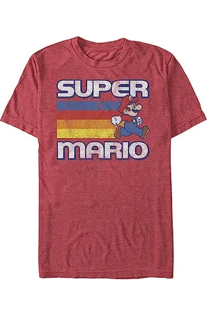 Nintendo Herren Super Mario Running Retro Stripe T-Shirt, , 3X-Groß